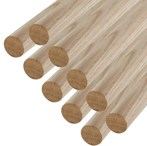 10 Stück SOTECH Eiche Rundstäbe glatt Ø30 x 1180 mm Rundhölzer Holzstäbe | zum Basteln oder als Garderobenstangen