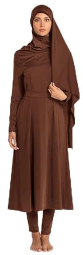 NAJMA Burkini Donna 5 Pezzi, Costume da Bagno Islamico Modesto, Grande Hijab 75 x 180 cm, Abito Lungo Coprente, Tessuto Non Attillato, Leggings, Anti UV, Asciugatura Rapida, Elegante