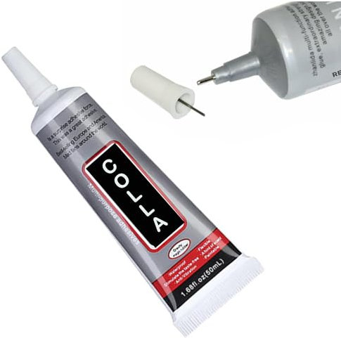 50ml Super Colla Forte Universale Trasparente per riparazioni telefoni, smartphone, Display Schermi Cellulari e PC con ago di precisione - Adatta anche per gioielli, libri, pelle e scarpe