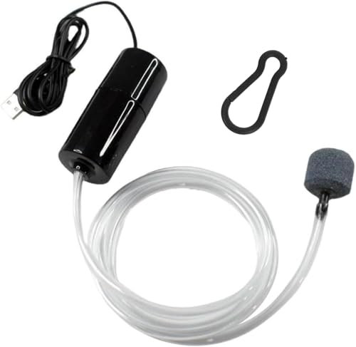 Bulleur Aquarium, Pompe à Oxygène pour Aquarium, Kit de Pompe à Air d'aquarium avec Pierre à Air et Tuyau en Silicone,pour Poisson Réservoir avec Un Pierre à Bulles