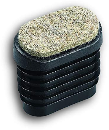 OL 4 St. Gleiter/Stopfen für schrägstehende Ovale Stuhlbeine mit Rohrwandstärke 1,5-2 mm / 40x20 mm