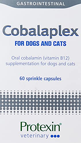 Protexin Veterinary Cobalaplex Capsules for Cats and Dogs, Vitamin B12 and Vitamin B9 Supplement for Gut Health, Chicken Flavour, 60 Capsules