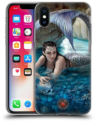 Head Case Designs Oficial Anne Stokes Profundidades Ocultas Sirena y Ángeles Carcasa de Gel de Silicona Compatible con Apple iPhone X/iPhone XS