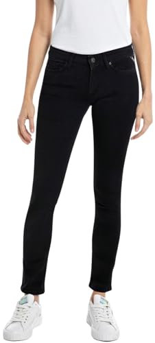 Replay Damen Jeans New Luz Skinny-Fit, Black 098-2 (Schwarz), 28W / 28L