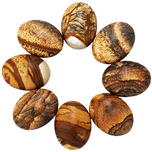 Nupuyai 5 Stück Edelstein Cabochons Flache Rückseite Kristall Cabochon Oval Stein für Charms DIY Schmuckherstellung