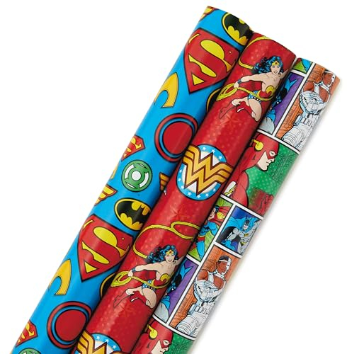 Hallmark 0005EWR6435 Superhelden-Geschenkbeutel, Papier, Justice League Tri-Pack
