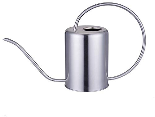 Arrosoir en acier inoxydable 0,3 l/0,9 l/1,3 l/1,5 l/2 l or ou argent pour plantes de maison avec poignée confortable, bec long, corps solide pour l'intérieur et l'extérieur