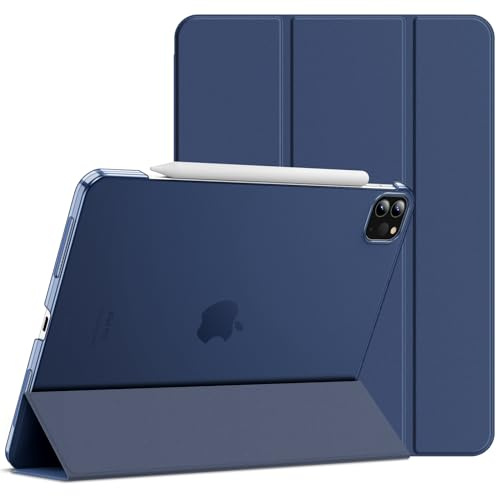JETech Hülle für iPad Pro 11 4/3/2 (2022/2021/2020), Navy Blau | Schlanke Transluzent Rückseite, Dreifach-Ständer, Auto Schlafen/Wachen, Leichter Stoßschutz