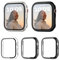 Funda Apple Watch Series 7 41MM, 3 Piezas Haojavo Protector Apple Watch 7 Case PC Duro y Cristal Templado HD delgado 2 en 1 alrededor protector para iwatch 7 41mm Accesorios 2 Negro+1 Claro