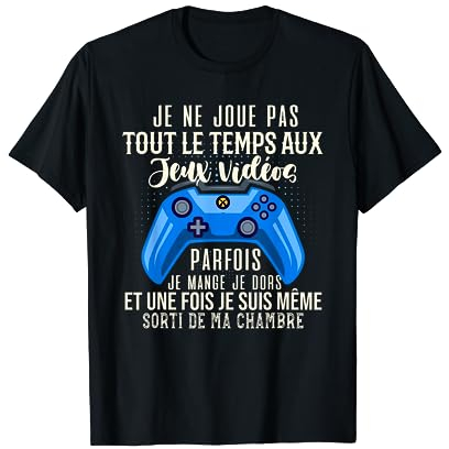 Accro Aux Jeux Vidéo Idée Cadeau Pour Ado Gamer T-Shirt