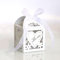 iKesoce 50 Pz Scatoline Portaconfetti Matrimonio, Scatola Regalo di Nozze, Scatola di Caramelle a Forma di Cuore con Nastro per Matrimonio, Bianco