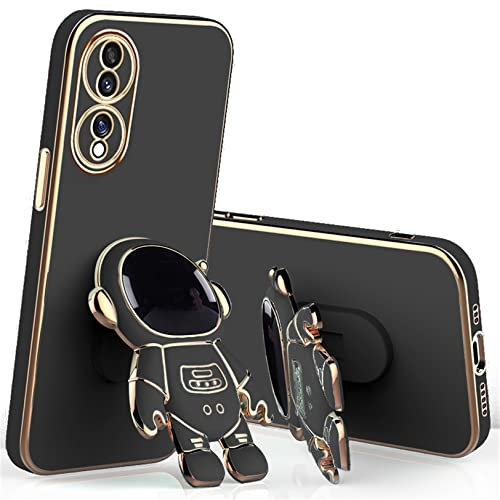 Emlivi Coque de protection pour Huawei P50 Pro avec support pour téléphone portable Huawei P50 Pro - Galvanisée pour Huawei P50 Pro - Support magnétique de voiture - Cadre en métal - Noir