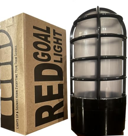 Real-time live game interactive Goal Light Hockey Football Baseball turns red when your team scores horn sounds works with Any Mobile Device on WiFi Network Includes chewing gum pack