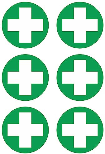 Daged 6 x Ø4 cm Aufkleber Medizinschrank Verbandskasten ISO 7010 Gebotszeichen Hinweiszeichen Sicherheitszeichen Sticker MT-026