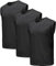 Holure Herren 3 Pack Tank Top Quick Dry Ärmelloses Muskelshirt Reflektierende Streifen Funktionsshirt Schwarz/Schwarz/Schwarz 03-L