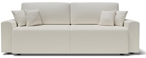 BAÏTA Sofa rechts Milo 3-Sitzer aus Frottee, Weiß