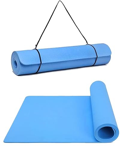 G5 HT SPORT Yogamatte mit Tragegriff aus Eva | 160 x 50 cm | Dicke 0,8 cm | Gymnastikmatte Fitnessmatte (Hellblau)