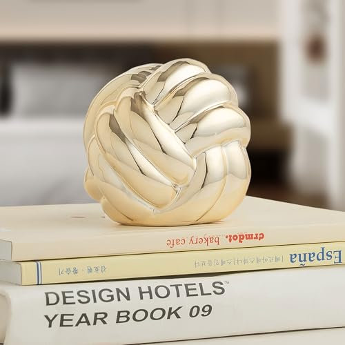 Lynagert Kleines Goldknoten-Dekor, Kettenglied-Dekoration, Couchtisch und Bücherregal Deko, Eingangstischdekoration, Ästhetisch-Minimalistische Objekte für Modernes Zuhause, Wohnzimmer