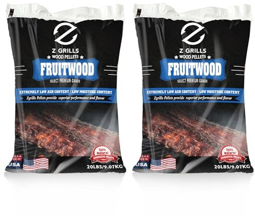Z GRILLS Holzpellets für Smoker Grill, 100% natürliches Hartholz, Obstholz-Pellet, 18 kg