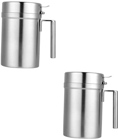 COLLBATH 2 Pz Bottiglia Di Olio in Acciaio Inossidabile Oliera Erogazione Olio Contenitore Dell'olio Decanter Versatore Olio Bottiglia Di Ampolla Porta Aceto Silver Acciaio Inossidabile 304