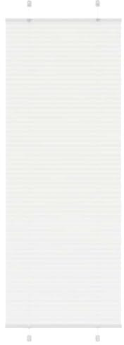 vidaXL Plissee Weiß 75x200 cm Stoffbreite 74,4 cm Polyester, Faltrollo, Klemmfix, Plisseerollo, Jalousie, Rollo, Plisseerollo für Fenster