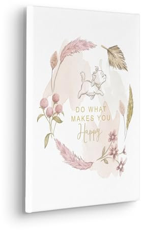 Komar Keilrahmenbild - Disney Aristocats Do What Makes You Happy - Größe: 30 x 40 cm - Leinwandbild, Kinderzimmer, Beige,Rosa