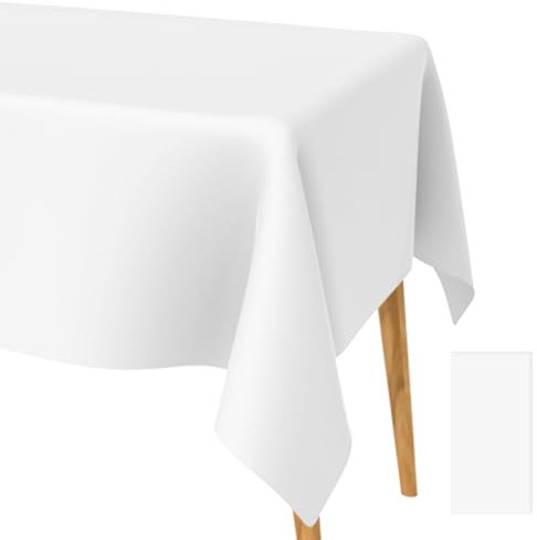 2 Stück Einweg Tischdecke Weiß 137x274 cm, Partytischdecken Aus Kunststoff, Rechteckige Tischdecken, Für Picknicks, Geburtstage, Hochzeiten, Buffetdekorationen