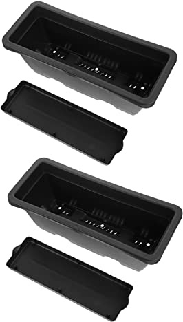 Toddmomy 2 Pièces Pots de Jardinage Rectangulaires pour Balcon Jardinières Durables Drainage pour Légumes et Fleurs pour Jardinage à