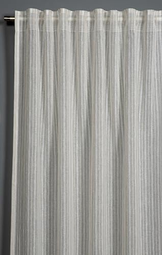 Sehlbach Fertiggardine mit Gardinenband, Effektgarn Voile, Beige, 140 x 245 cm Gardinen, Lichtdurchlässig, Blickdicht, Vielseitig, Gemütliche Atmosphäre, Öko-Tex Zertifiziert