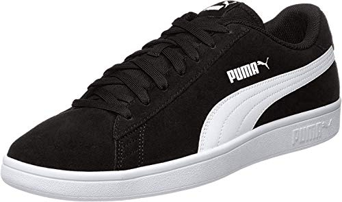 PUMA Unisex Puma Smash v2 Low-Top, Puma Black-Puma White-Puma Silver, 44 EU