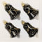 4 TLG. Glas-Glocken Set in Hochglanz Schwarz Goldene Ornamente Edle Neuheit - Christbaumkugeln - Weihnachtsschmuck-Christbaumschmuck