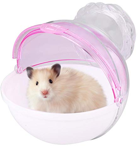 Hamster Badezimmer Acryl kleintiersand Badezimmer hängender Kleintierkäfig Externe Badezimmer Toiletten Meerschweinchen Badehaus(Pink)