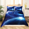 Loussiesd Blauer Galaxiedruck Bettwäscheset 3D Universum Planet Bettbezug Set 155x220cm Raum Sternenhimmel Bettwäsche Kinder Mikrofaserbetten Set mit Reißverschluss 1 Kissenbezug 80x80 cm