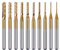 Mesee 10Pcs Titanium Coat Carbide End Milling Engraving Bits, 1/8 inch Shank CNC Rotary Burrs Bit Set for PCB SCM Circuit Board Plastic Fiber Wood Rotary Drilling Tool Accessory, 0.8mm-3.175mm