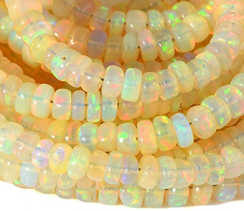 Äthiopische Opal-Perlen in AAA-Qualität, 20 cm, Regenbogen-Feueropal-Edelsteinperlen, einfarbige Rondelle-Perlen, Opal, 4–5 mm, äthiopischer Opal-Strang zur Herstellung von Schmuckperlen