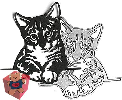 Lazy Llying Cat Metall-Stanzformen, faule liegende Katze, Party, Festival, Einladungskarten, Stanzschablonen für DIY, Scrapbooking, Fotoalbum, dekorative Prägepapier