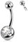 OUFER 14G Bauchnabelpiercing Titan 10 mm Stablänge Piercing Bauchnabel Lang Kurz CZ Kugeln Titanium Belly Button Piercing Navel Bars Silber Nabelring Frau Mann Schmuck