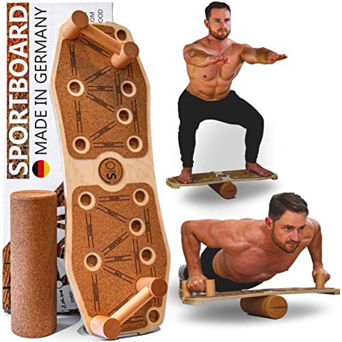 OTHERSPORTS Sportboard - Ganzkörper Balance Trainingsgerät für zuhause für Gleichgewicht und Muskelaufbau (Ohne Zubehör - Kork)