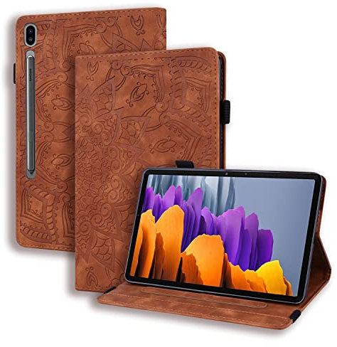 Rostsant Coque Samsung Tab S8 Ultra 2022 Housse en Cuir PU Portefeuille avec Porte-Stylo Etui de Protection pour Samsung Galaxy Tab S8 Ultra 14.6 Pouces SM-X900 / SM-X906 - Marron