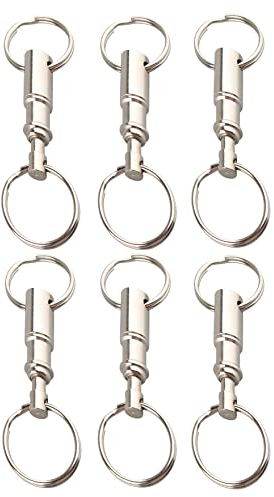 Porte-Clés à Dégagement,6 PCS Détachable Porte Clés Portable Porte-clés Fendus à Double Extrémité Porte-Clés Amovible à Part Couplage Organisateur de Clés