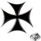 CUSTOMprivé Anstecknadel Malteserkreuz Biker Triker Iron Cross schwarz Metall 19 x 19 mm Zubehör Biker Pin, Einheitsgröße, Metall