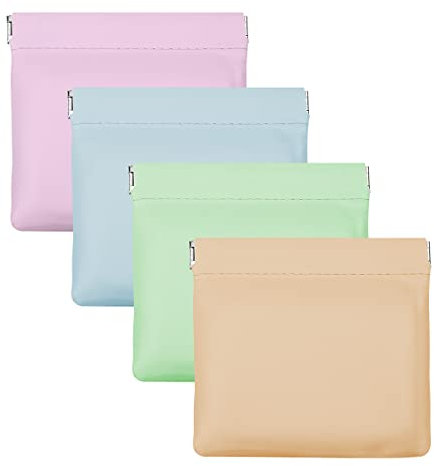 4Pcs Pocket Cosmetic Bag Jagowa Waterproof Portable Makeup Bag No Zipper Mini Travel Storage Bags for Cosmetics Jewelry Earphones