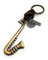 H-Customs Saxophon Klarinette Musikinstrument gold Leder Schlüsselanhänger Anhänger gold