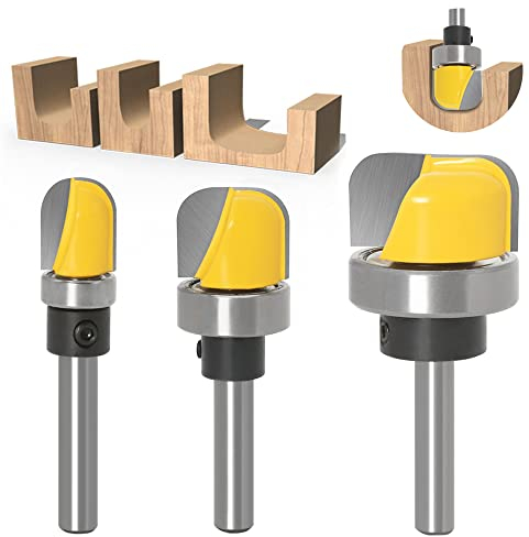 NICAVKIT 3Pcs 8 mm Fresa de Corte para Madera, 8mm Fresa de Ranurar, Carpintería Router Conjunto de fresado, Fresa de Fondo Redondo, CNC Enrutador Brocas para Fresado para Carpintería