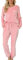 Lovasy Pyjama Polaire Femme Ensemble de Pyjama Hiver Chaud et Moelleux avec Poches Vêtements de Nuit à Manches Longue A Rose XL