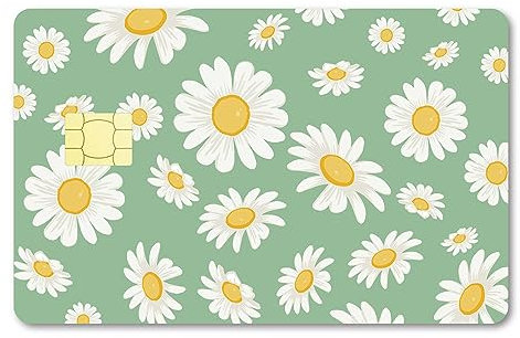 CREATCABIN Karten-Skin-Aufkleber,Gänseblümchen,Blumen,Debit-Kreditkarten-Skins,Personalisierend,Bankkarten-Schutz,Abnehmbare Folie,Wasserdicht,Schlank,Kratzfest Für Schlüssel-Bankkarten 186.3x137.3mm