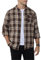 Halfword Chemise en flanelle pour homme - Chemise à carreaux - Oktoberfest - Manches longues - Loisirs, marron, XXL