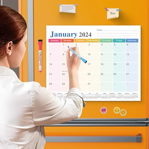 Magnetic Calendar 2024-2025 for Fridge, Runs from Jan. 2024 Until Jun. 2025, Fridge Calendar 2023-2024 for School, Office & Home Planning and Organizing