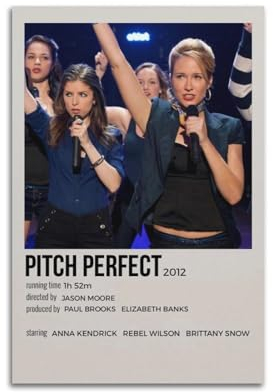 Pitch Perfect Filmposter auf Leinwand, Raumdekoration, Poster für Schlafzimmer, Wohnzimmer, Wände, 30 x 45 cm, ungerahmt