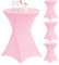 4er-Set Stretch Stehtisch Husse für Bistrotisch Ø 80-85 cm, Spandex Stretch Tischdecke, Verstärkung im Fußbereich, Für Hochzeit Geburtstagsfeier Hussen für Stehtische und Bistrotische（80×110cm,Rosa）